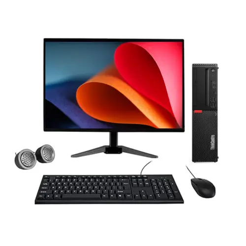 Lenovo ThinkCentre SFF All-in-One Desktop Computer Set | Intel i5-8th Gen | 19" HD LCD Monitor | KB & Mouse| Speakers | Wi-Fi | Win 11 Pro | Refurbished