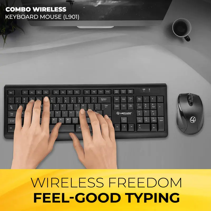 Wireless Combo 104 Key Keyboard + Mouse 1200dpi - non Multimedia - Image 6